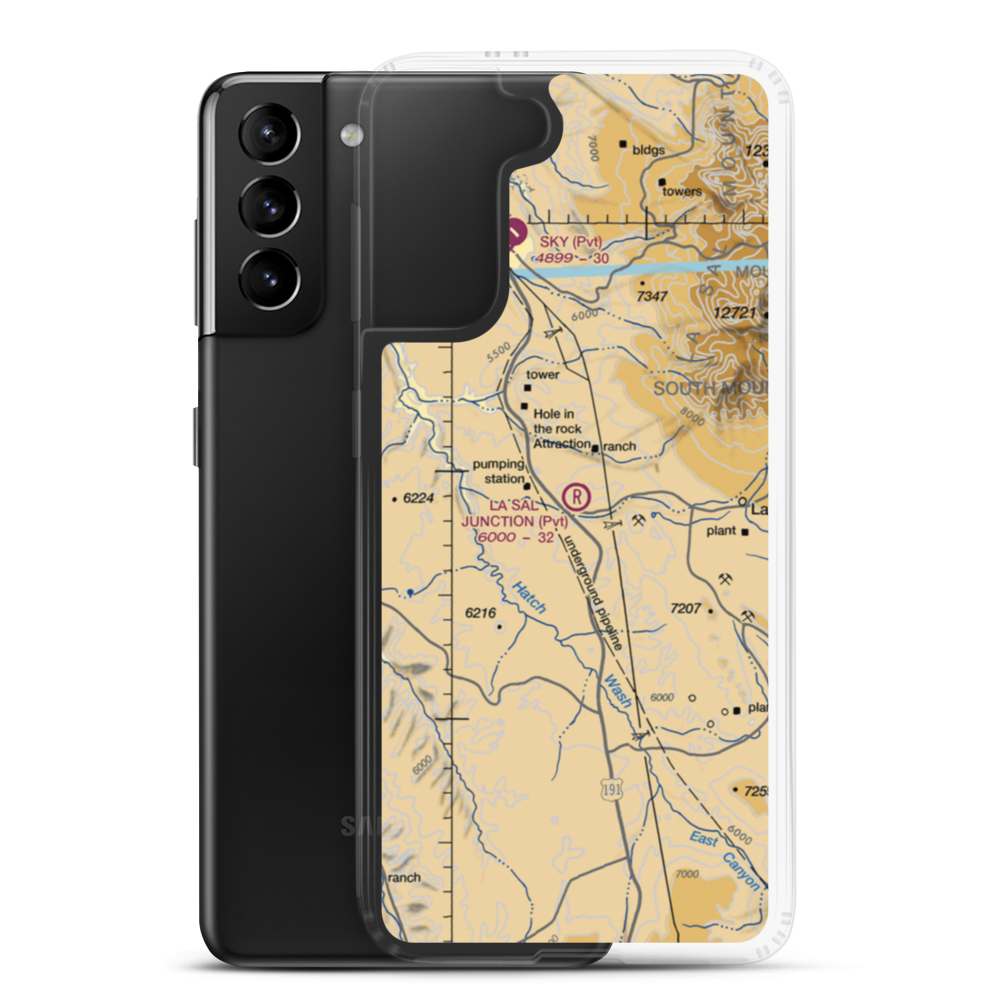 La Sal Junction Airport (01UT) VFR Sectional Samsung Case Samsung Galaxy S21 Plus model shown