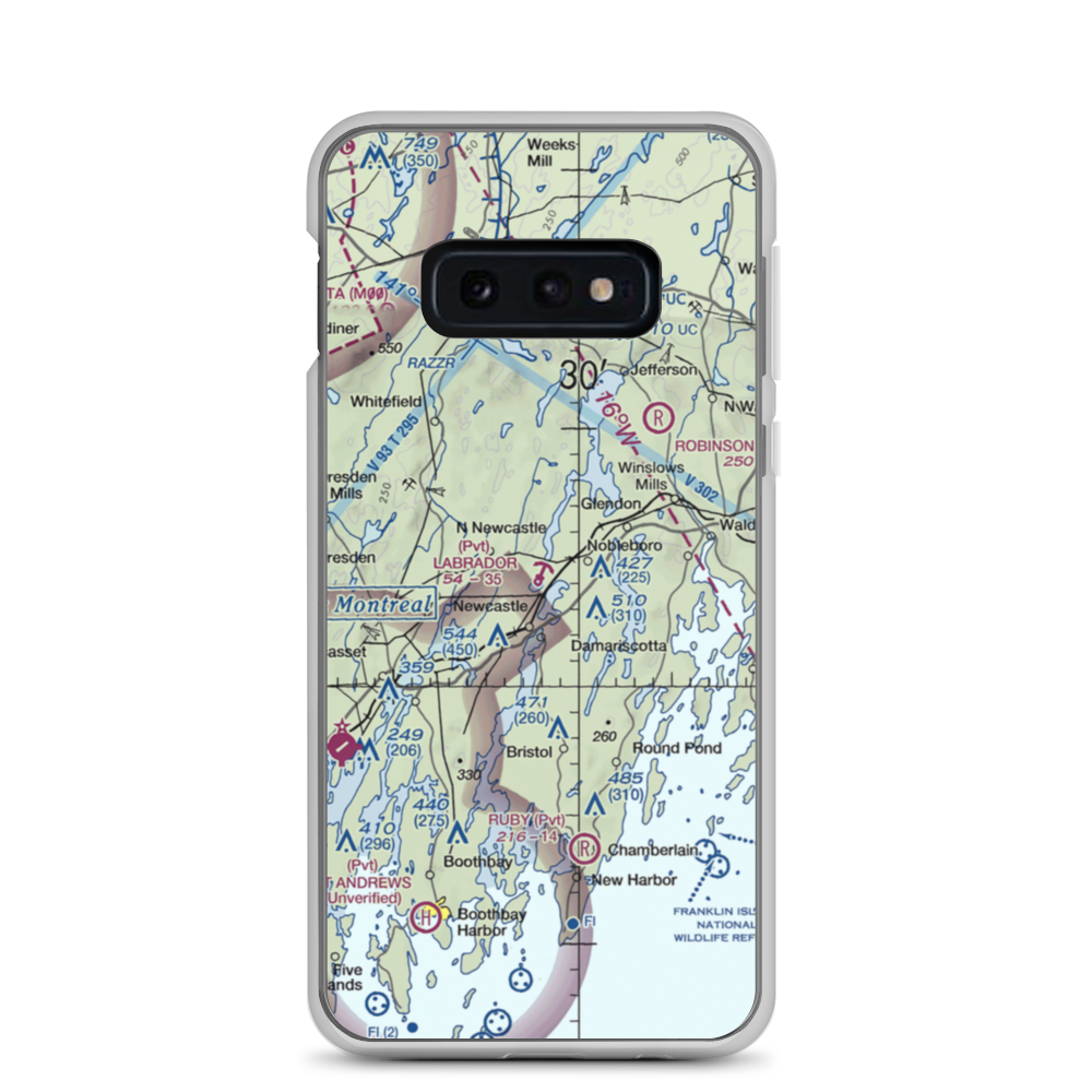 Labrador Landing Seaplane Base (74ME) VFR Sectional Samsung Case Samsung Galaxy S10e model shown