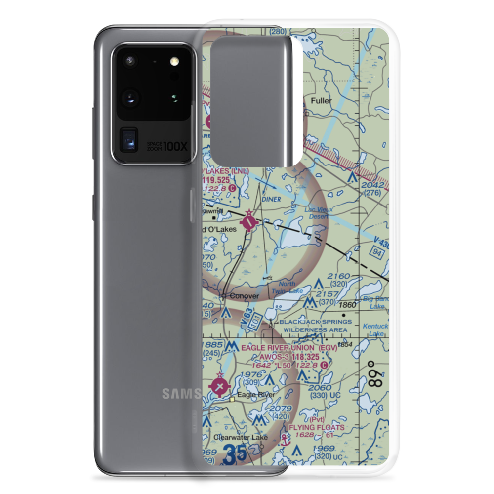 Lac Vieux Desert Seaplane Base (16WI) VFR Sectional Samsung Case Samsung Galaxy S20 Ultra model shown