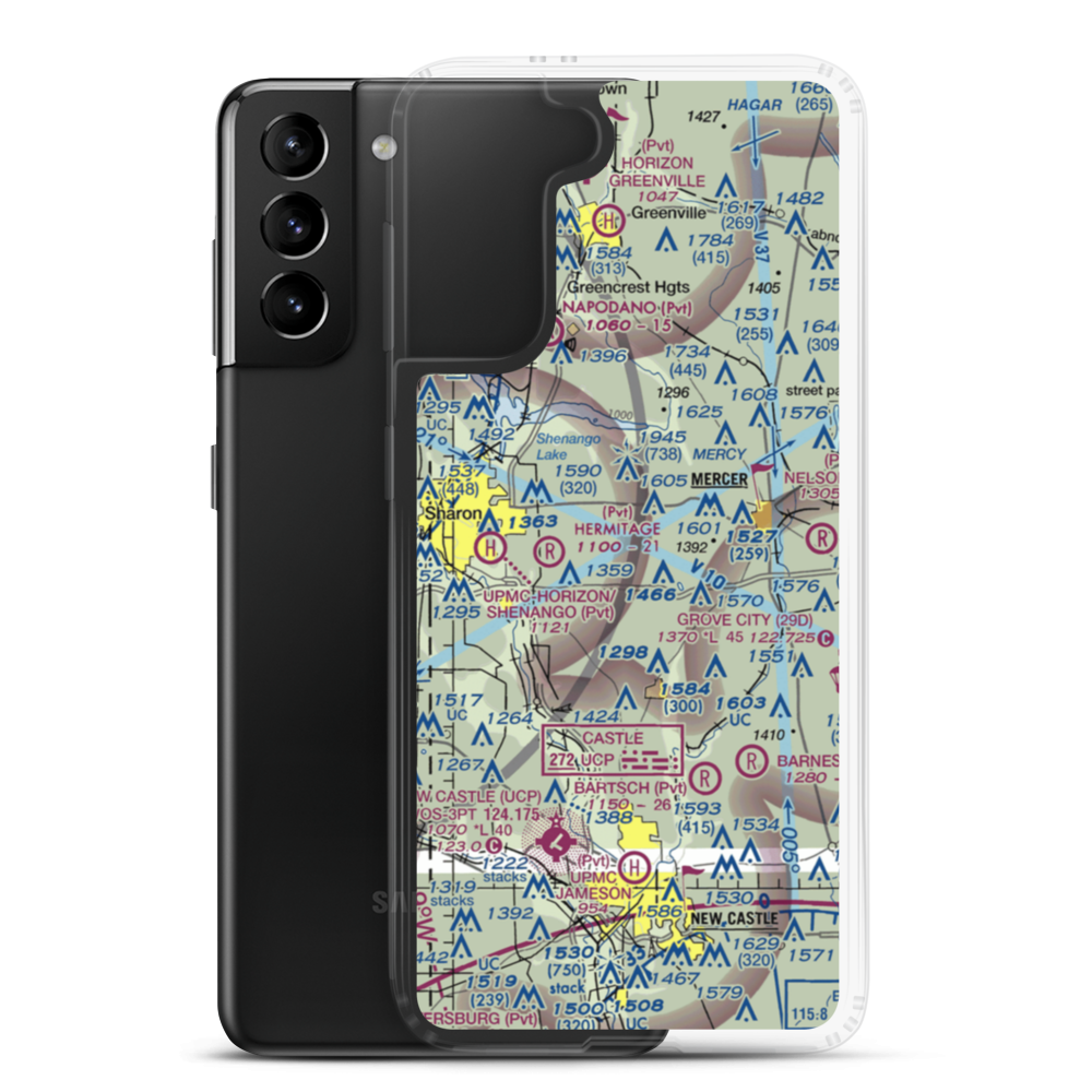 Lackawannock Airport (PN99) VFR Sectional Samsung Case Samsung Galaxy S21 Plus model shown