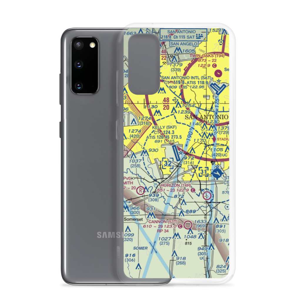 Lackland Air Force Base (SKF) VFR Sectional Samsung Case Samsung Galaxy S20 model shown
