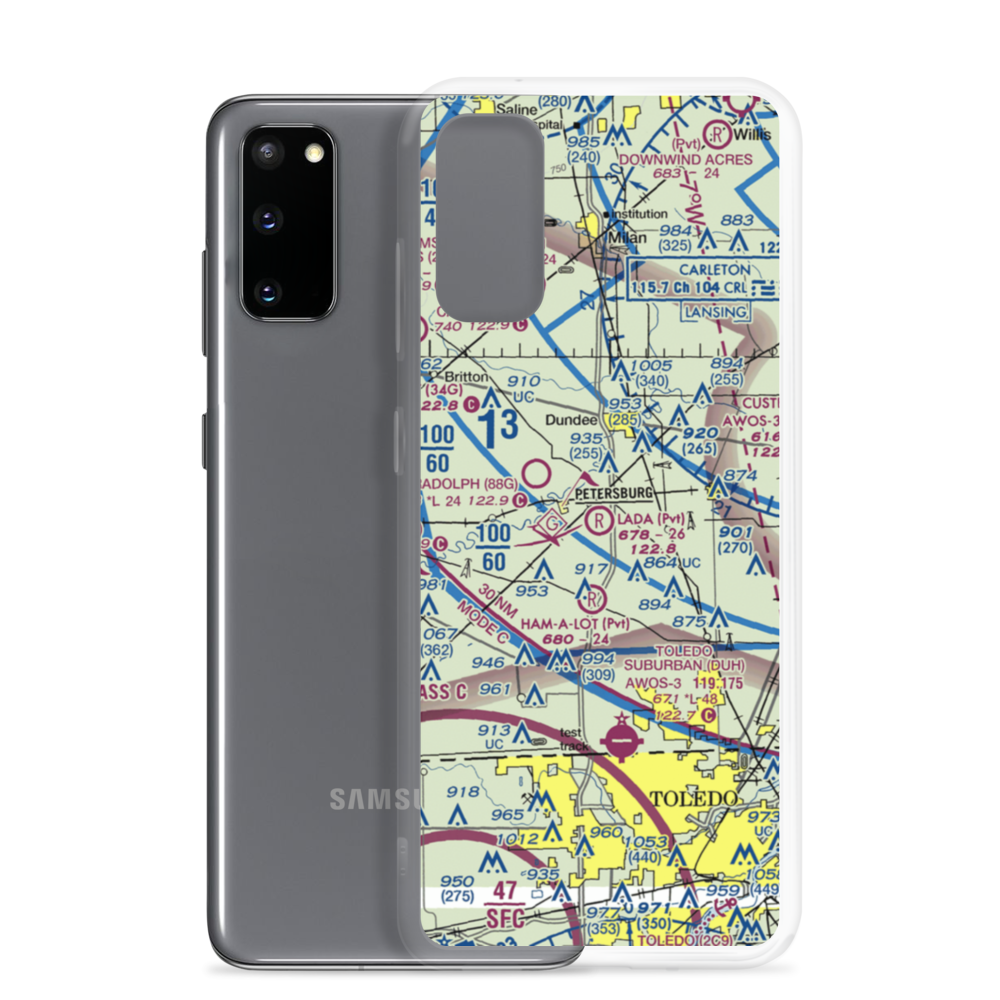Lada Airport (7MI5) VFR Sectional Samsung Case Samsung Galaxy S20 model shown