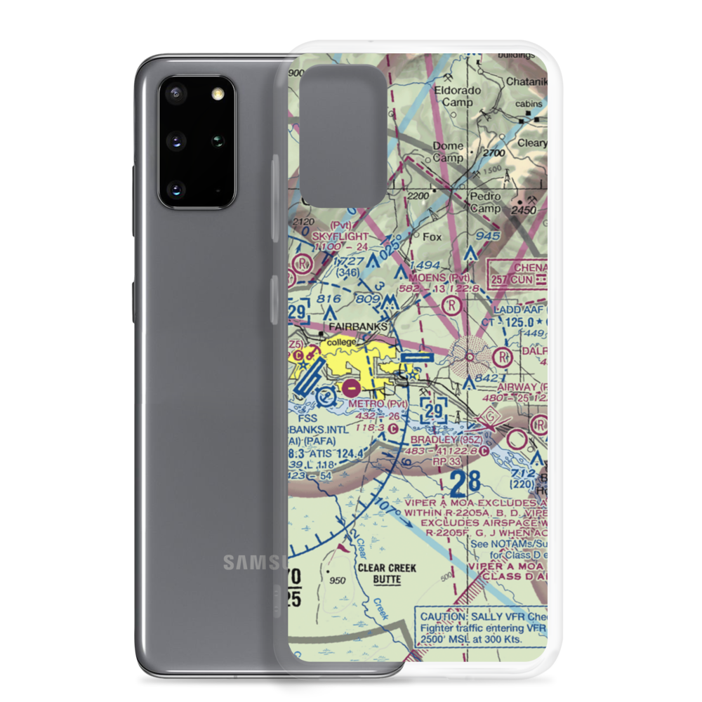 Ladd AAF Airfield (FBK) VFR Sectional Samsung Case Samsung Galaxy S20 Plus model shown