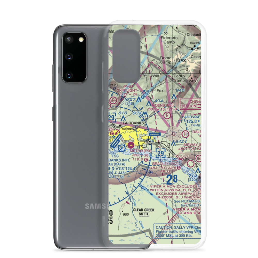 Ladd AAF Airfield (FBK) VFR Sectional Samsung Case Samsung Galaxy S20 model shown
