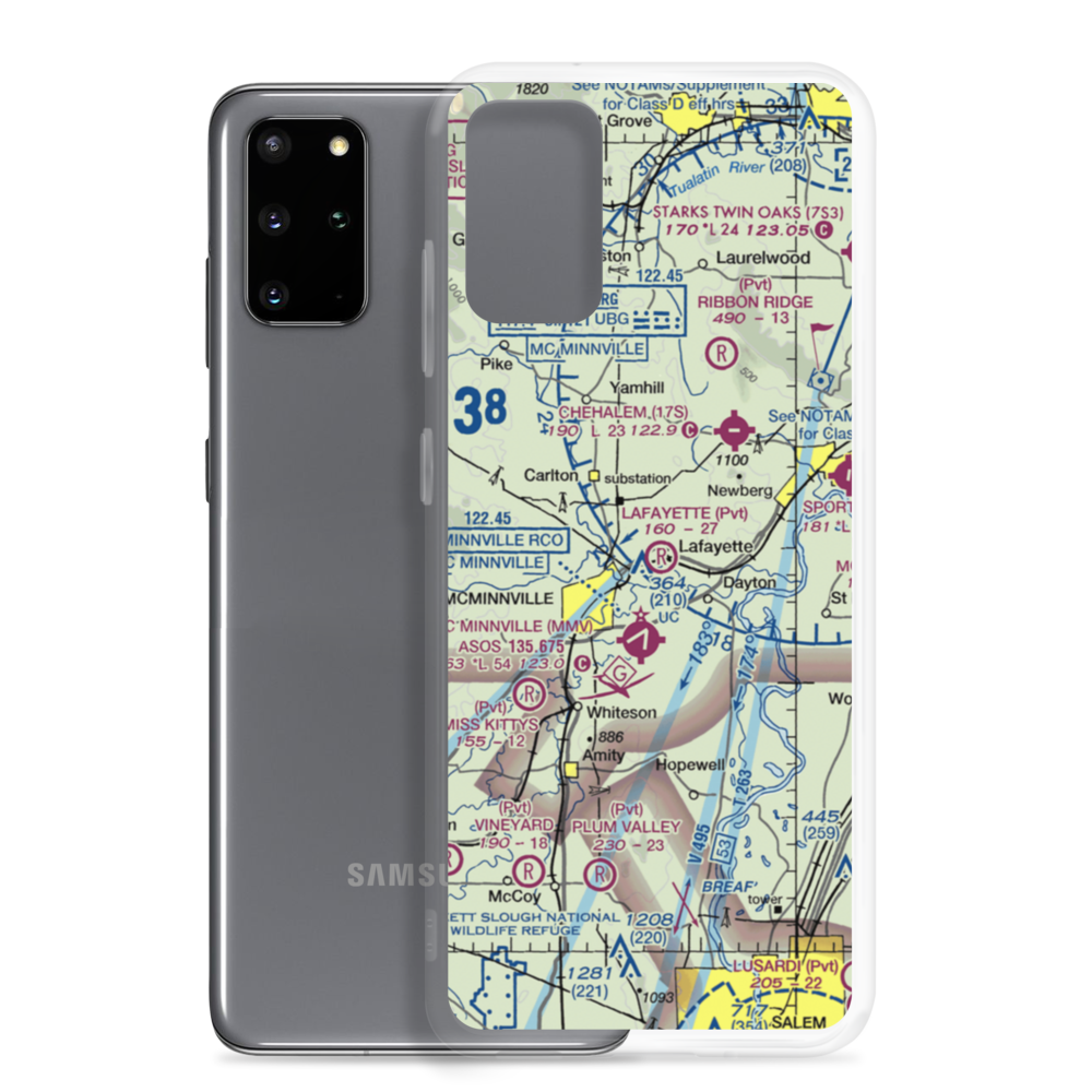 Lafayette Airstrip (OR90) VFR Sectional Samsung Case Samsung Galaxy S20 Plus model shown