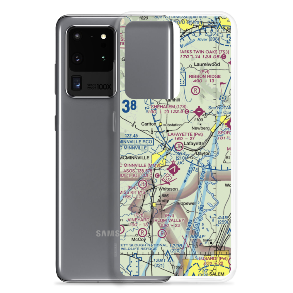 Lafayette Airstrip (OR90) VFR Sectional Samsung Case Samsung Galaxy S20 Ultra model shown