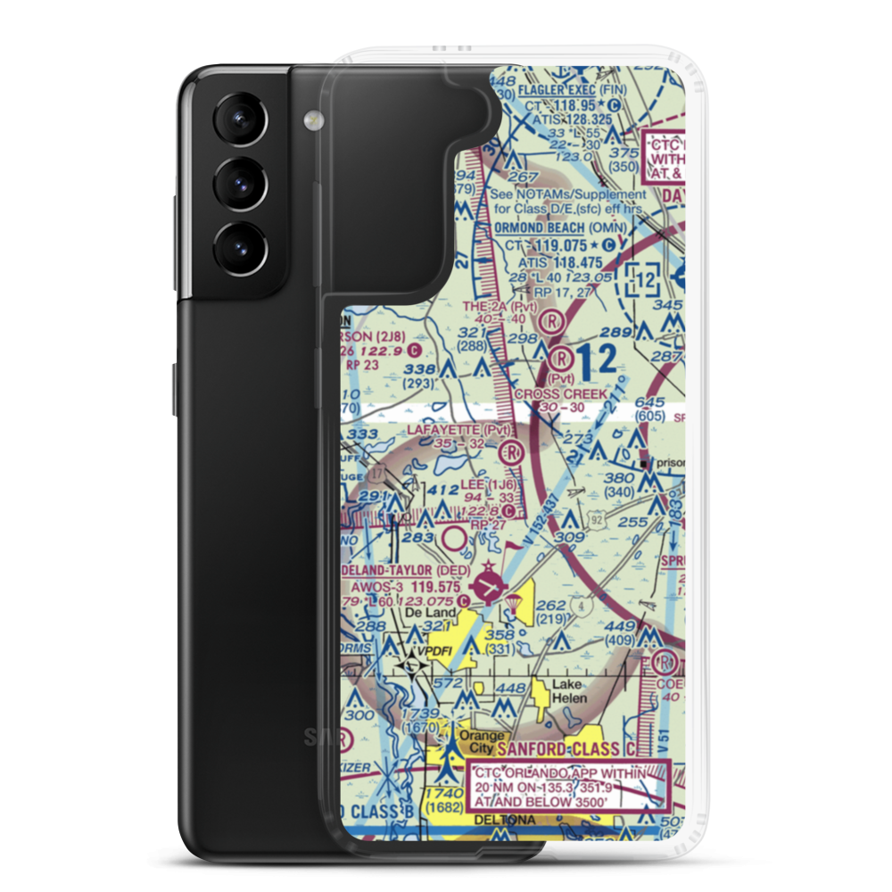 Lafayette Landings Airport (FD90) VFR Sectional Samsung Case Samsung Galaxy S21 Plus model shown