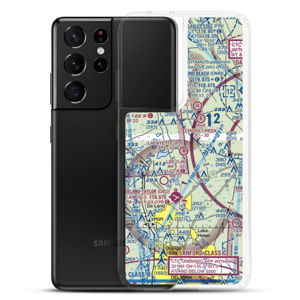 Lafayette Landings Airport (FD90) VFR Sectional Samsung Case Samsung Galaxy S21 Ultra model shown