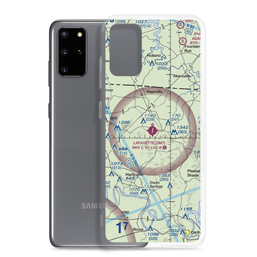 Lafayette Municipal Airport (3M7) VFR Sectional Samsung Case Samsung Galaxy S20 Plus model shown