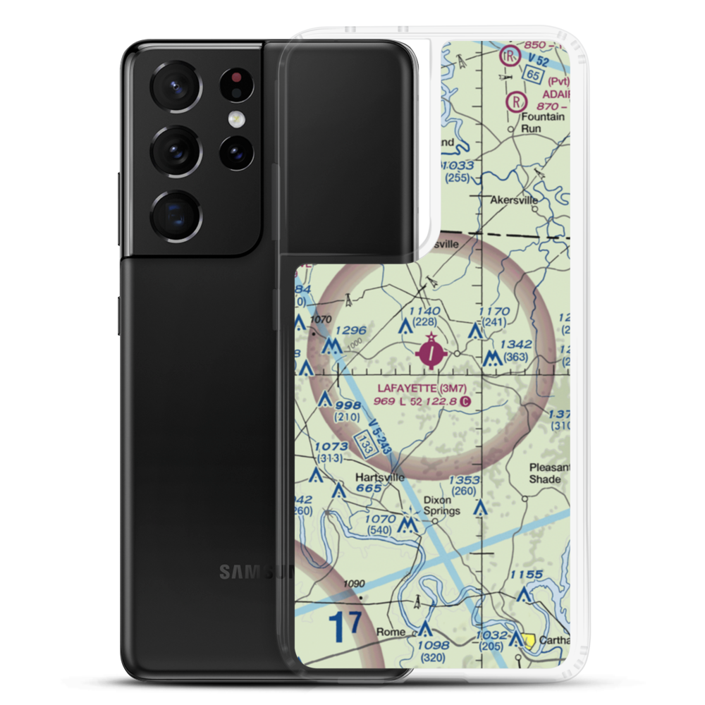 Lafayette Municipal Airport (3M7) VFR Sectional Samsung Case Samsung Galaxy S21 Ultra model shown
