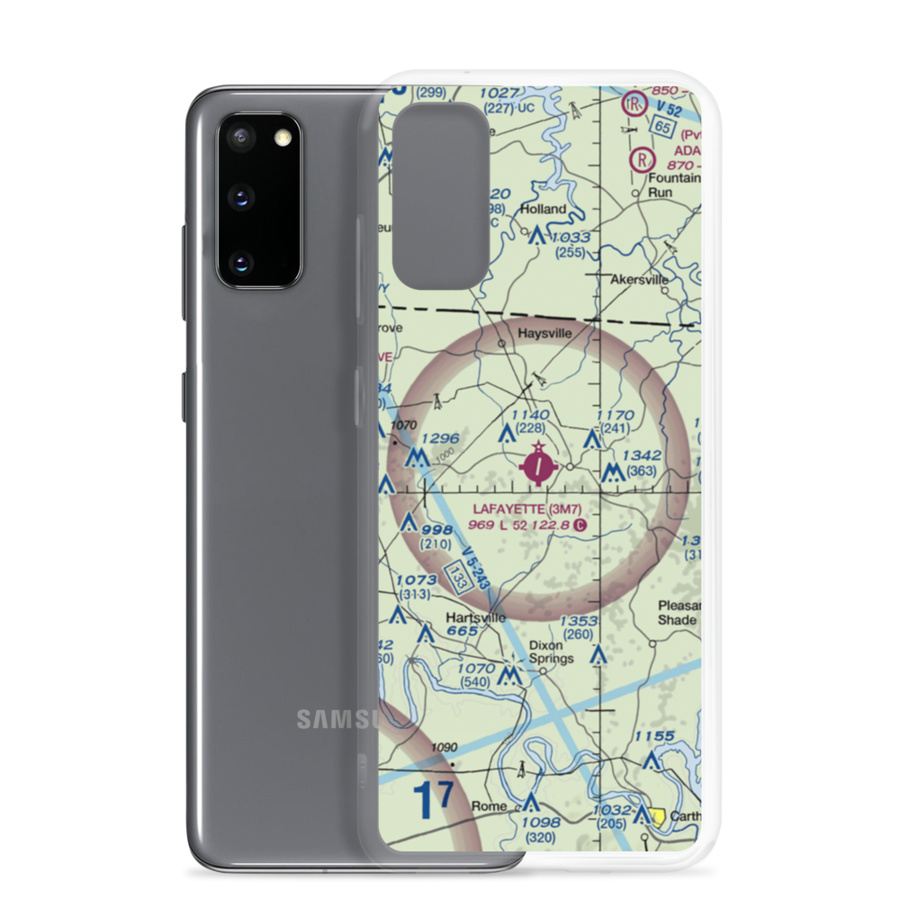 Lafayette Municipal Airport (3M7) VFR Sectional Samsung Case Samsung Galaxy S20 model shown