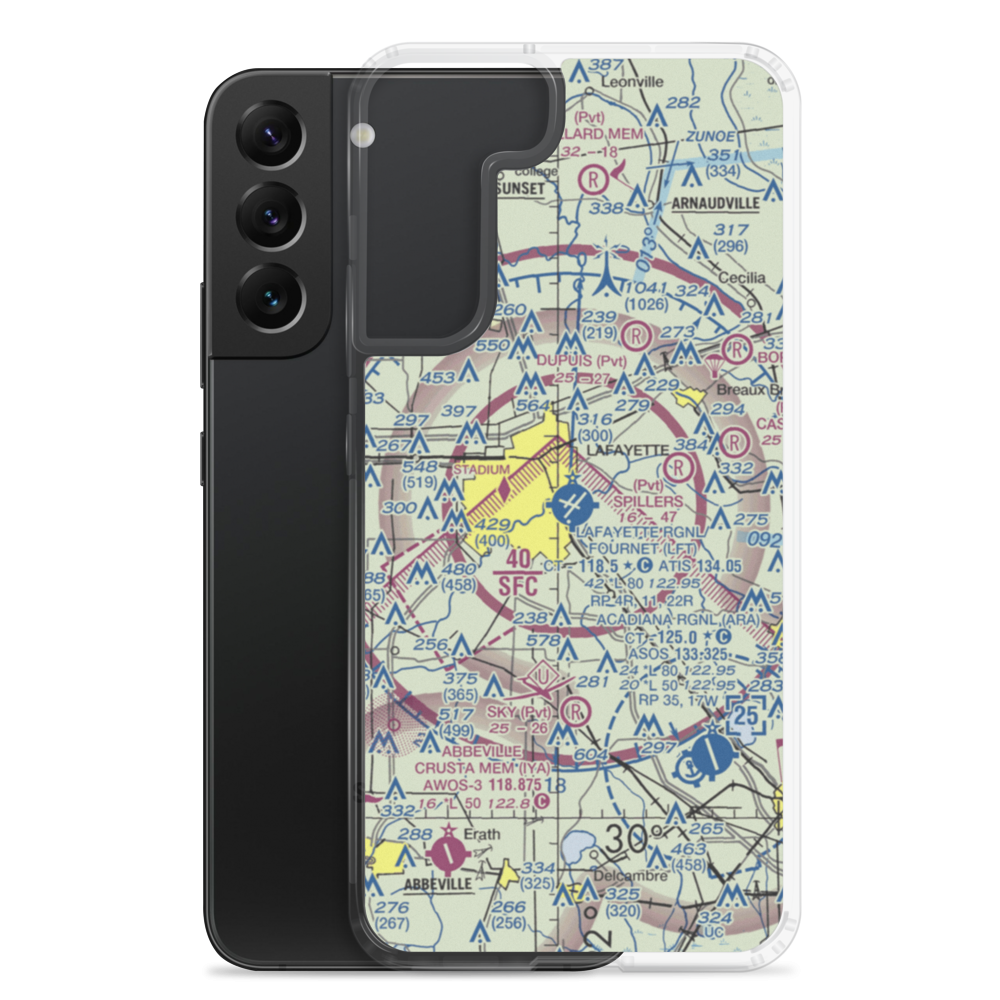 Lafayette Regional Airport (LFT) VFR Sectional Samsung Case Samsung Galaxy S22 Plus model shown