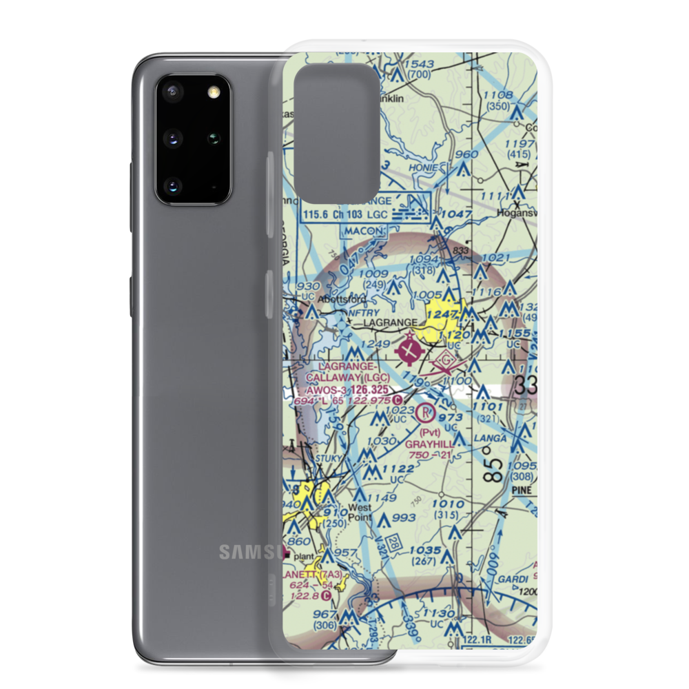 LaGrange Callaway Airport (LGC) VFR Sectional Samsung Case Samsung Galaxy S20 Plus model shown