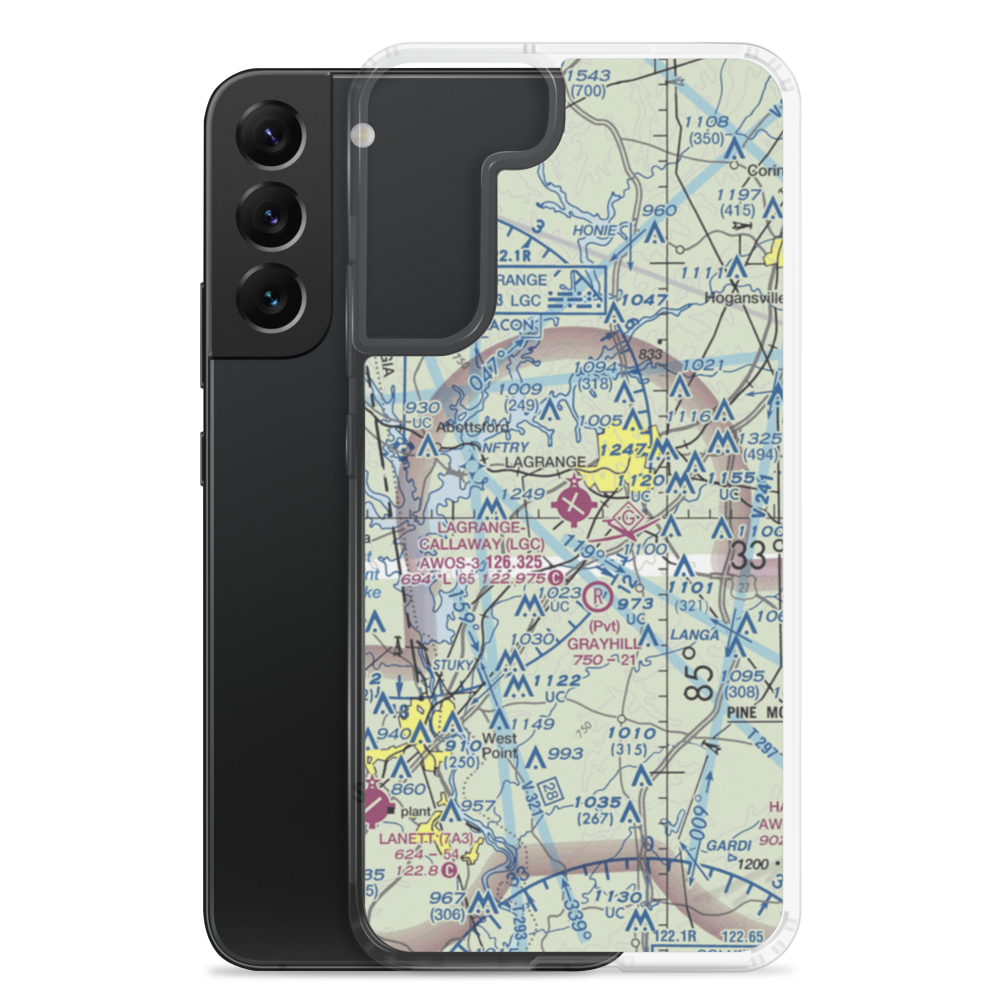 LaGrange Callaway Airport (LGC) VFR Sectional Samsung Case Samsung Galaxy S22 Plus model shown