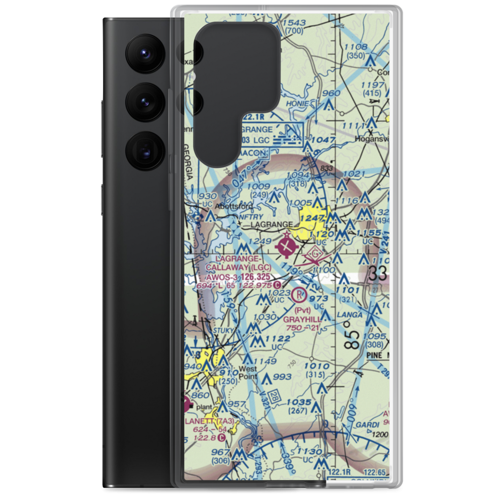 LaGrange Callaway Airport (LGC) VFR Sectional Samsung Case Samsung Galaxy S22 Ultra model shown