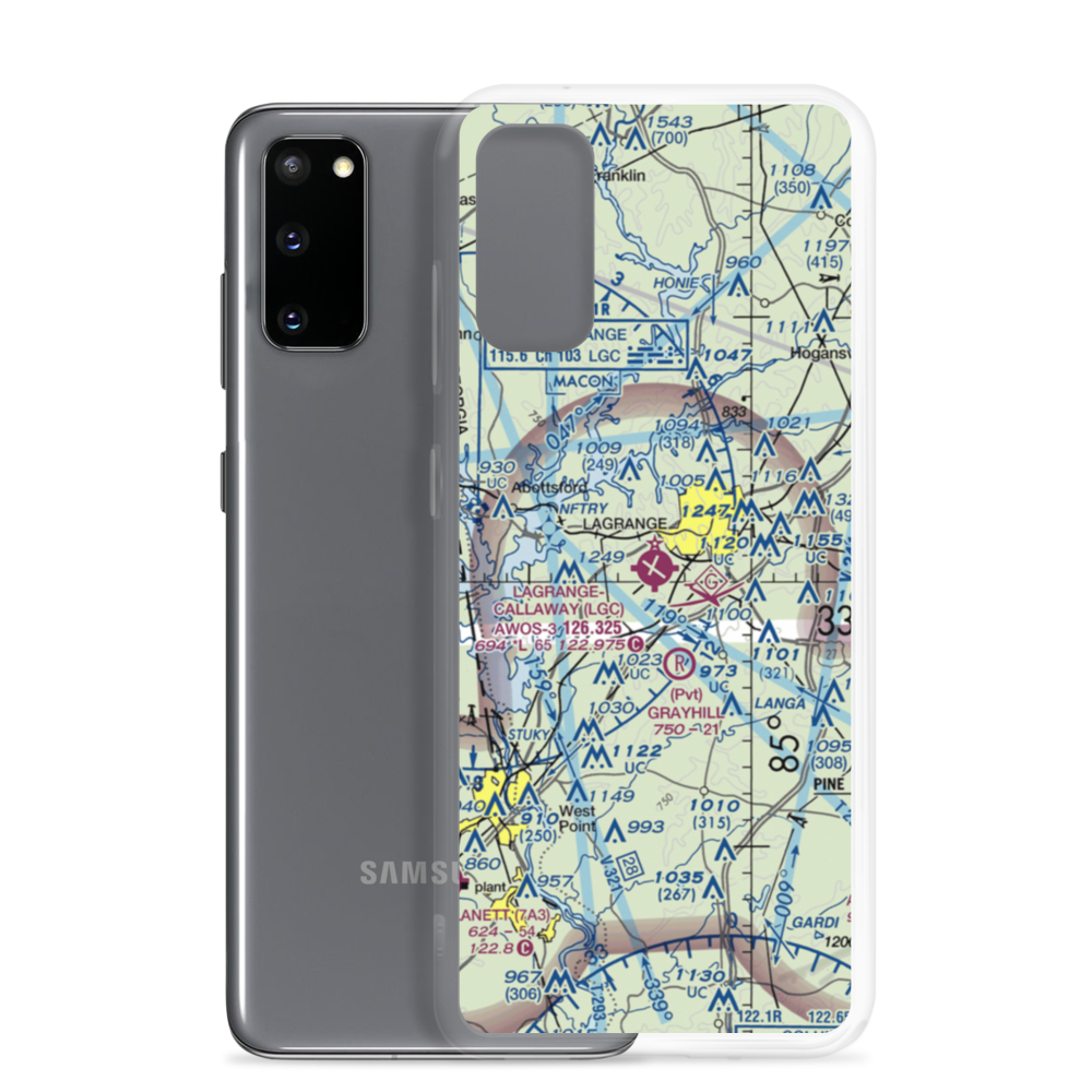 LaGrange Callaway Airport (LGC) VFR Sectional Samsung Case Samsung Galaxy S20 model shown
