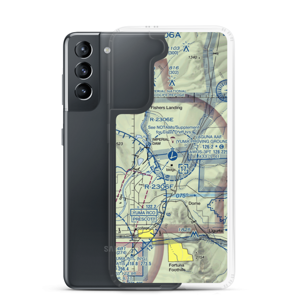 Laguna Army Airfield (LGF) VFR Sectional Samsung Case Samsung Galaxy S21 model shown