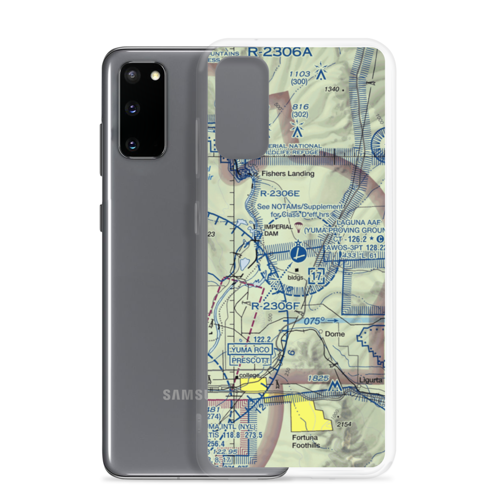 Laguna Army Airfield (LGF) VFR Sectional Samsung Case Samsung Galaxy S20 model shown