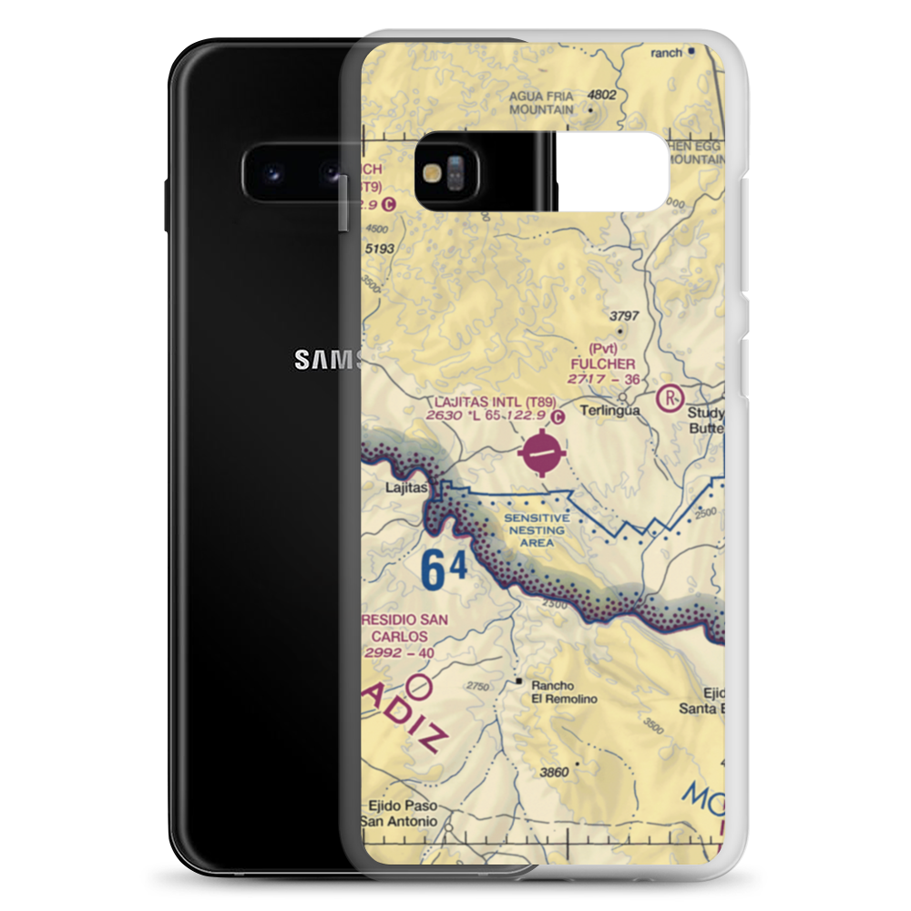 Lajitas International Airport (T89) VFR Sectional Samsung Case Samsung Galaxy S10+ model shown