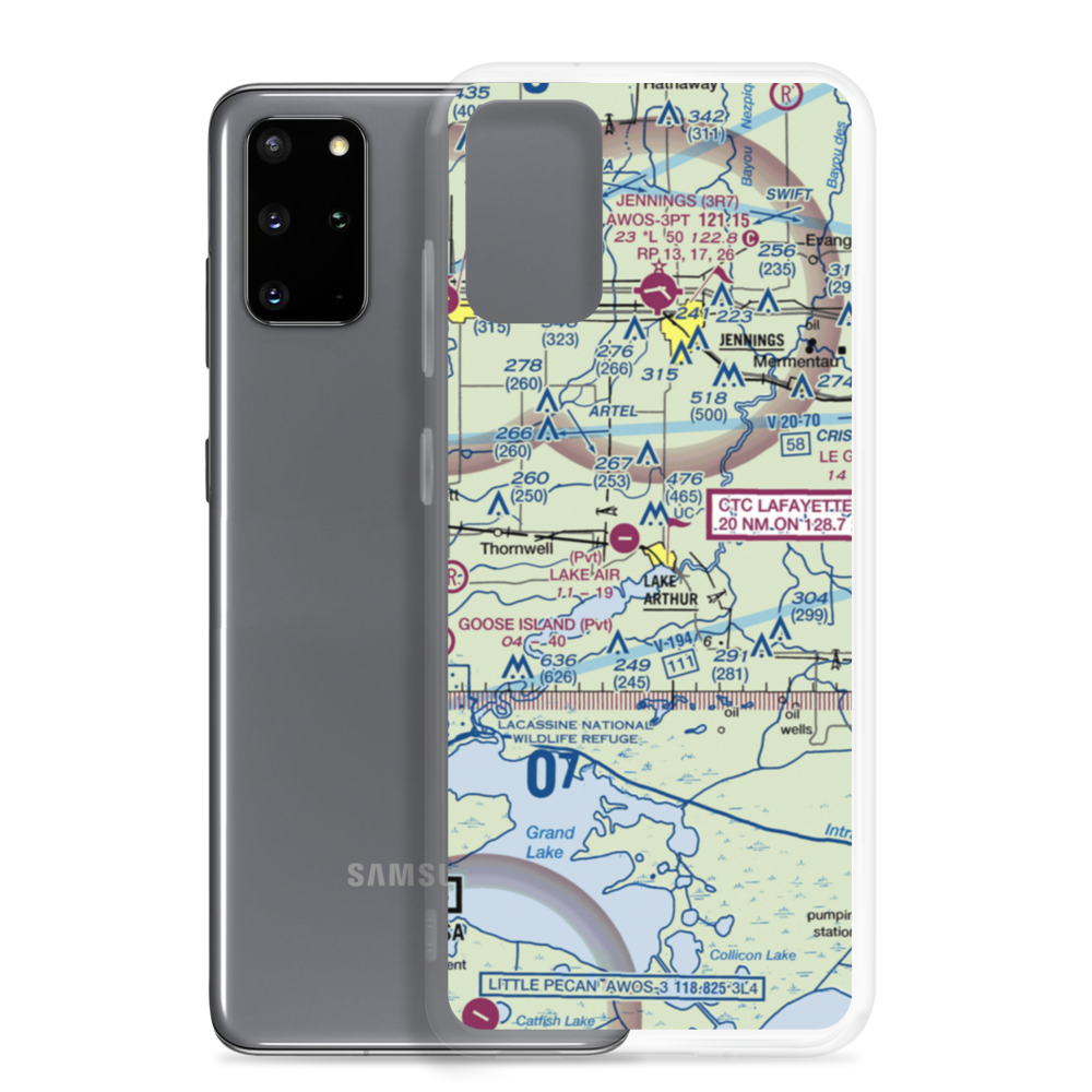 Lake Air Service Airport (LA32) VFR Sectional Samsung Case Samsung Galaxy S20 Plus model shown