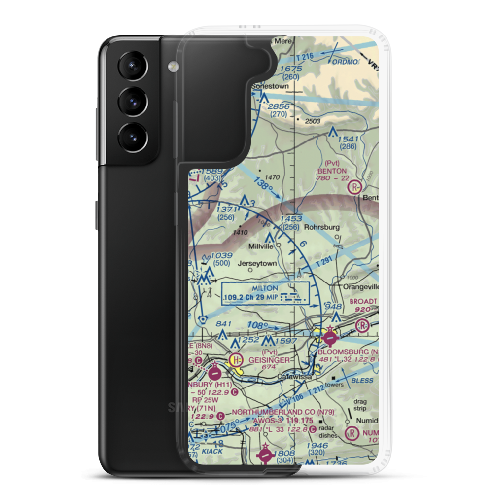 Lake Airport (19PA) VFR Sectional Samsung Case Samsung Galaxy S21 Plus model shown