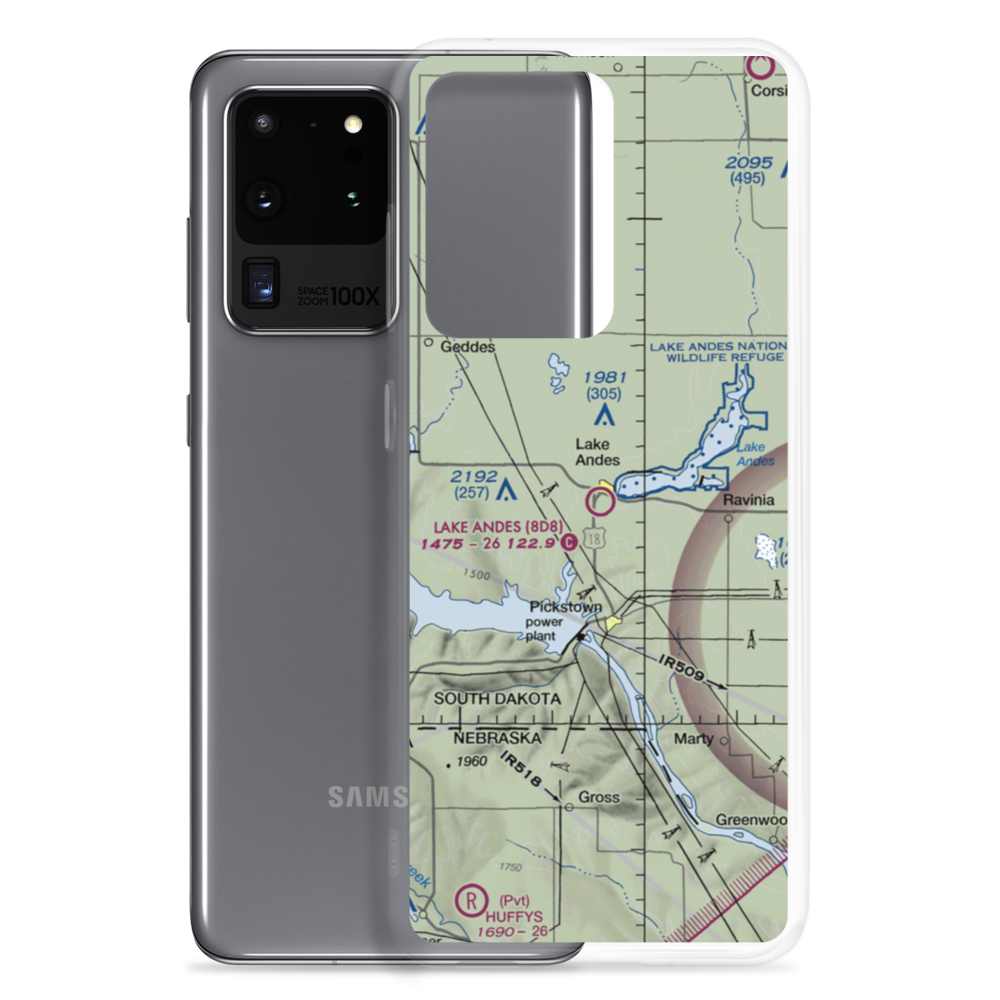 Lake Andes Municipal Airport (8D8) VFR Sectional Samsung Case Samsung Galaxy S20 Ultra model shown