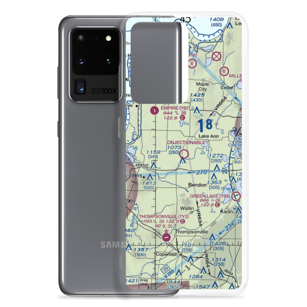 Lake Ann Airway Estates Airport (4M0) VFR Sectional Samsung Case Samsung Galaxy S20 Ultra model shown