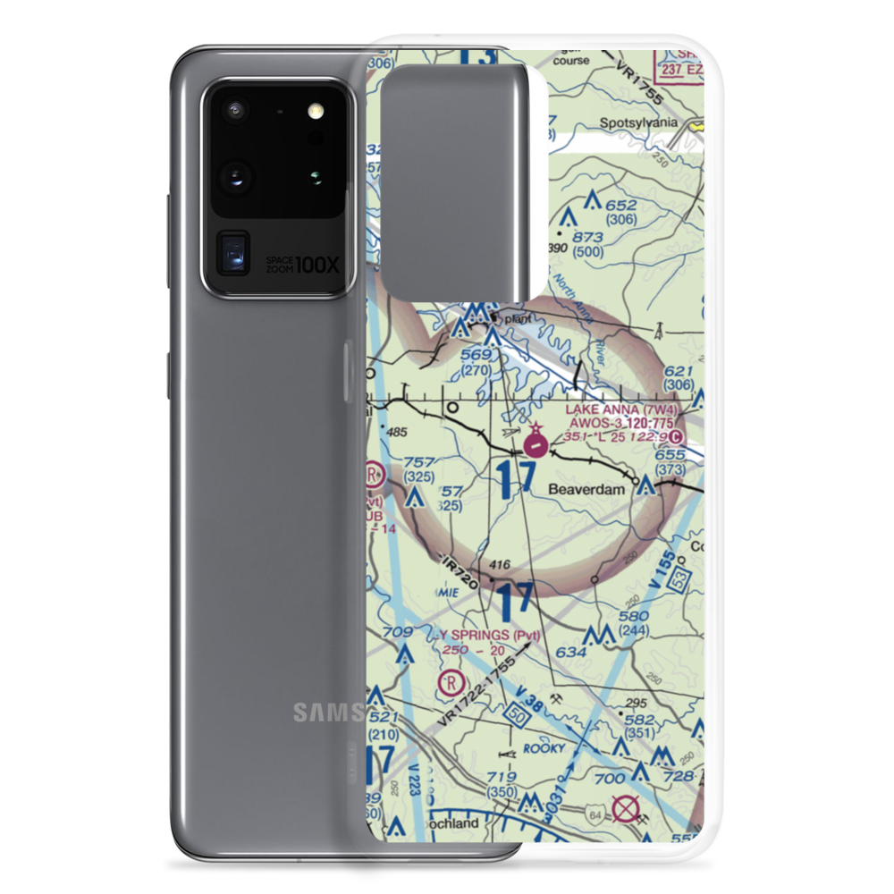 Lake Anna Airport (7W4) VFR Sectional Samsung Case Samsung Galaxy S20 Ultra model shown