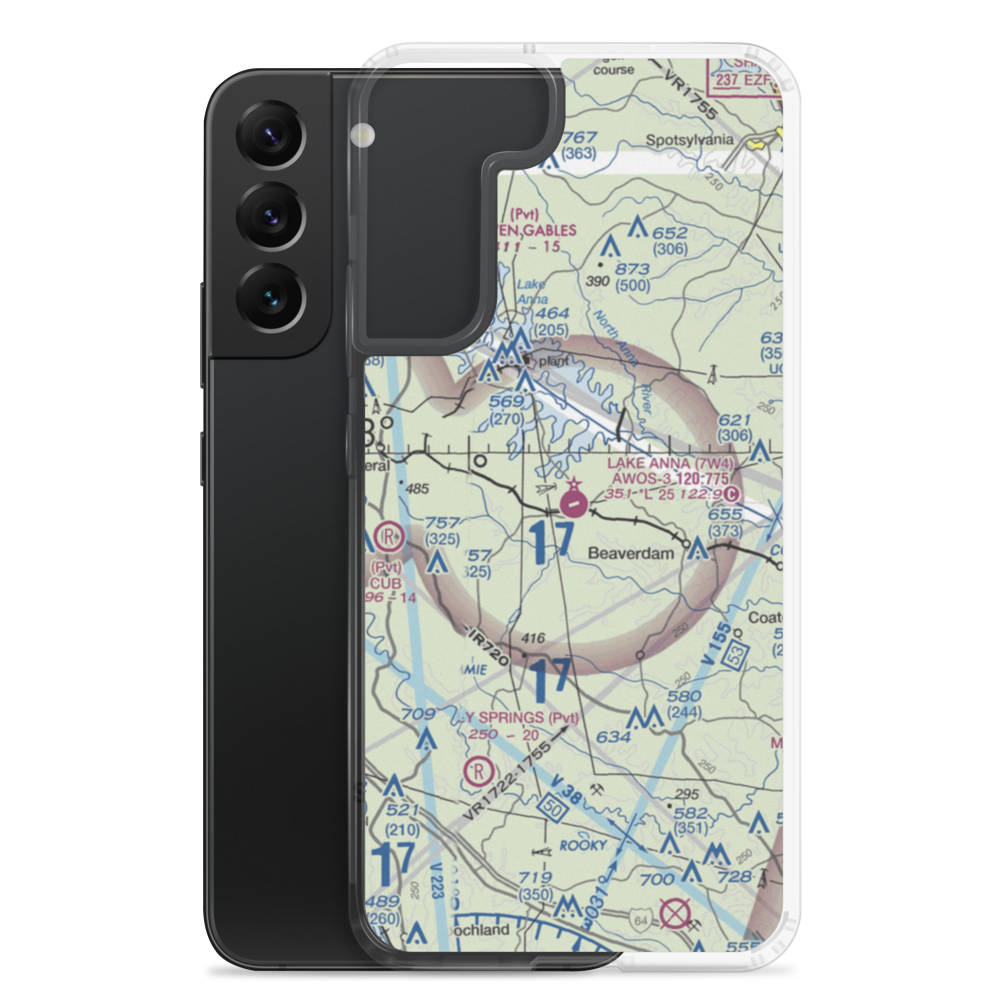 Lake Anna Airport (7W4) VFR Sectional Samsung Case Samsung Galaxy S22 Plus model shown