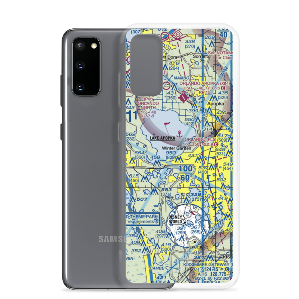 Lake Apopka South Seaplane Base (FD69) VFR Sectional Samsung Case Samsung Galaxy S20 model shown
