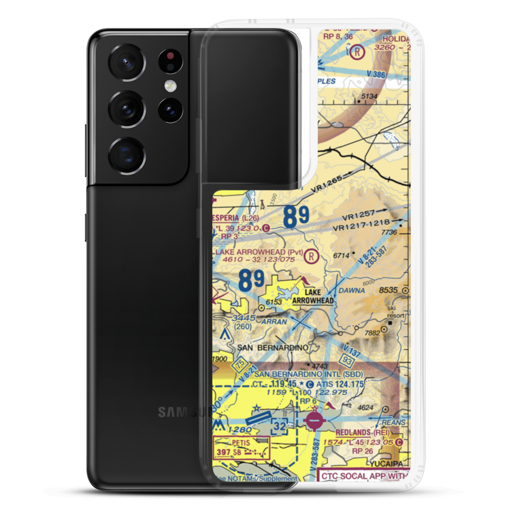 Lake Arrowhead Airport (2CN8) VFR Sectional Samsung Case Samsung Galaxy S21 Ultra model shown