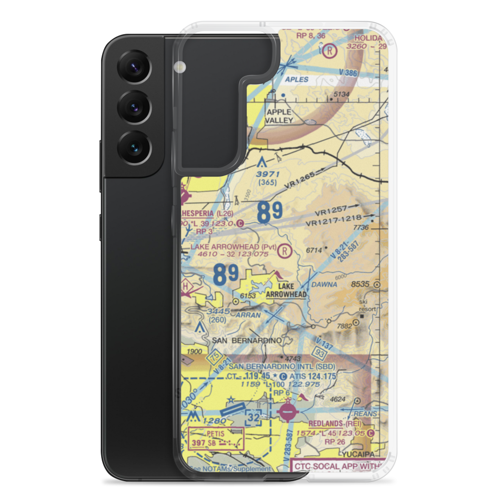 Lake Arrowhead Airport (2CN8) VFR Sectional Samsung Case Samsung Galaxy S22 Plus model shown