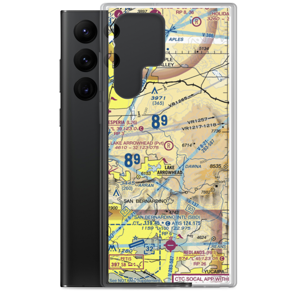 Lake Arrowhead Airport (2CN8) VFR Sectional Samsung Case Samsung Galaxy S22 Ultra model shown