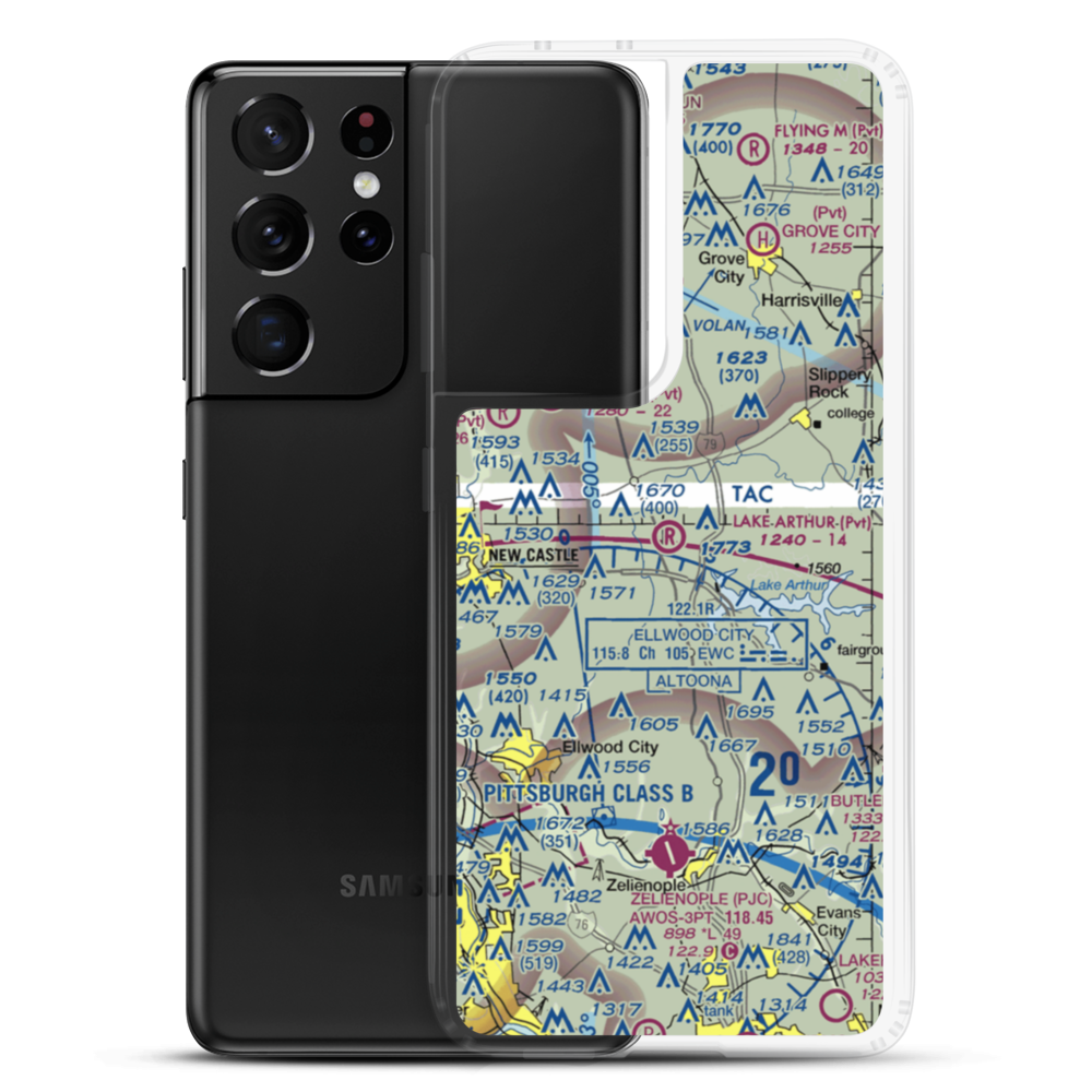 Lake Arthur Field (PN84) VFR Sectional Samsung Case Samsung Galaxy S21 Ultra model shown