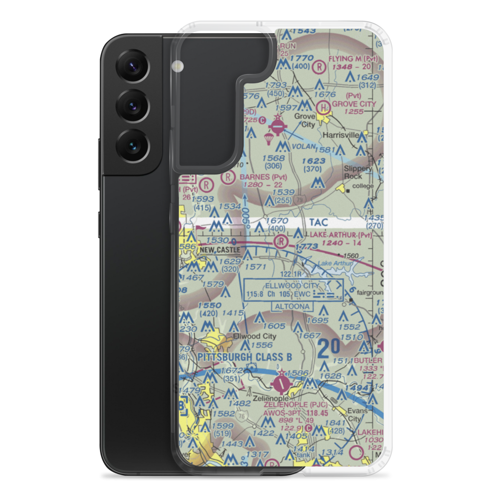 Lake Arthur Field (PN84) VFR Sectional Samsung Case Samsung Galaxy S22 Plus model shown