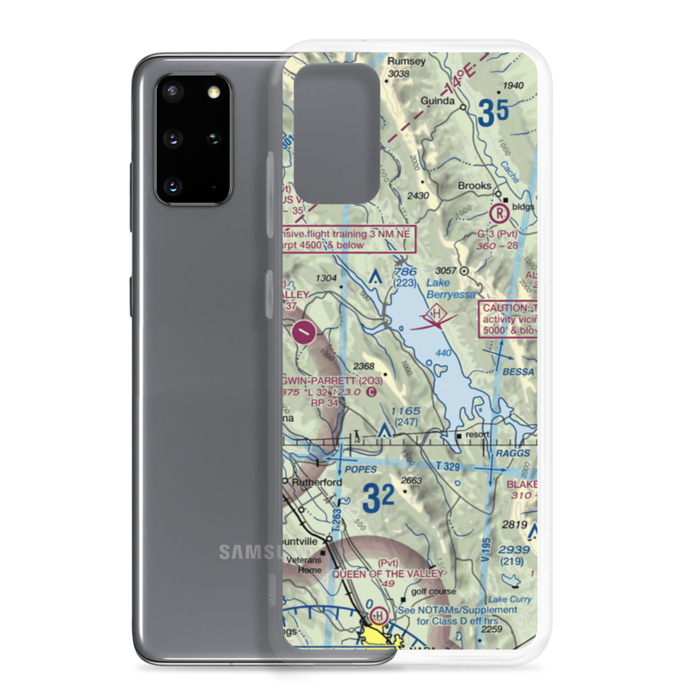Lake Berryessa Seaplane Base (E20) VFR Sectional Samsung Case Samsung Galaxy S20 Plus model shown