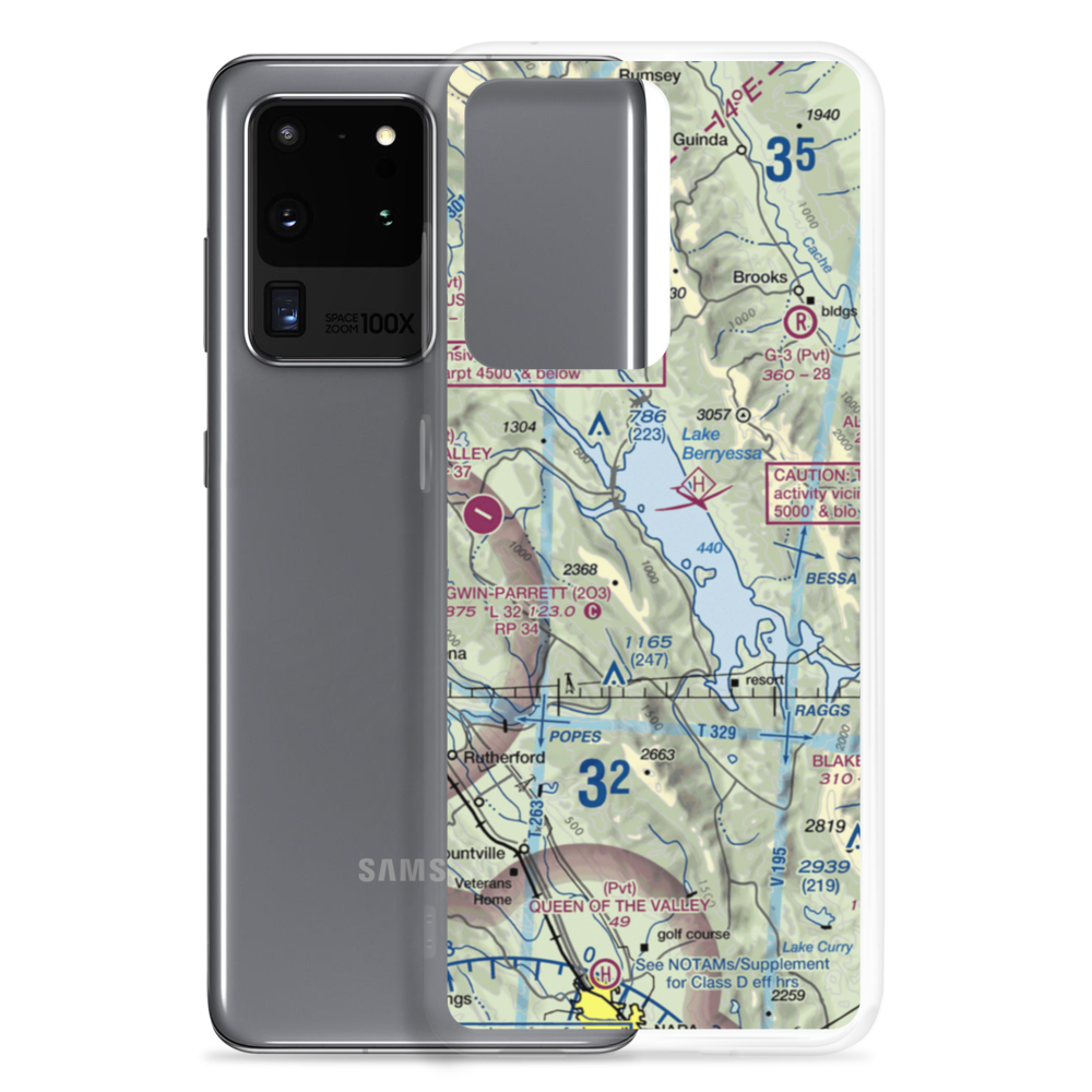 Lake Berryessa Seaplane Base (E20) VFR Sectional Samsung Case Samsung Galaxy S20 Ultra model shown