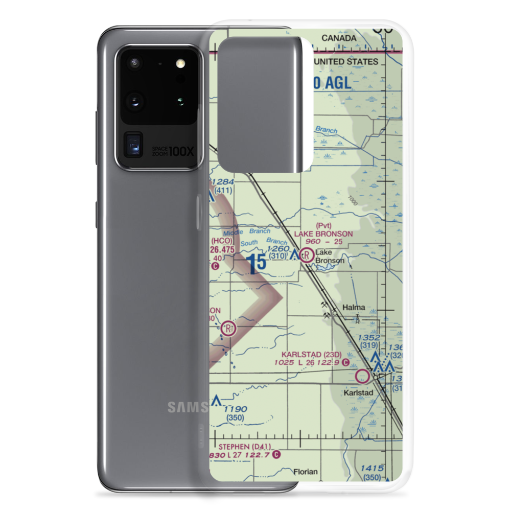 Lake Bronson Airport (27MN) VFR Sectional Samsung Case Samsung Galaxy S20 Ultra model shown