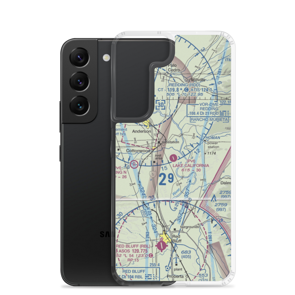 Lake California Air Park (68CA) VFR Sectional Samsung Case Samsung Galaxy S22 model shown