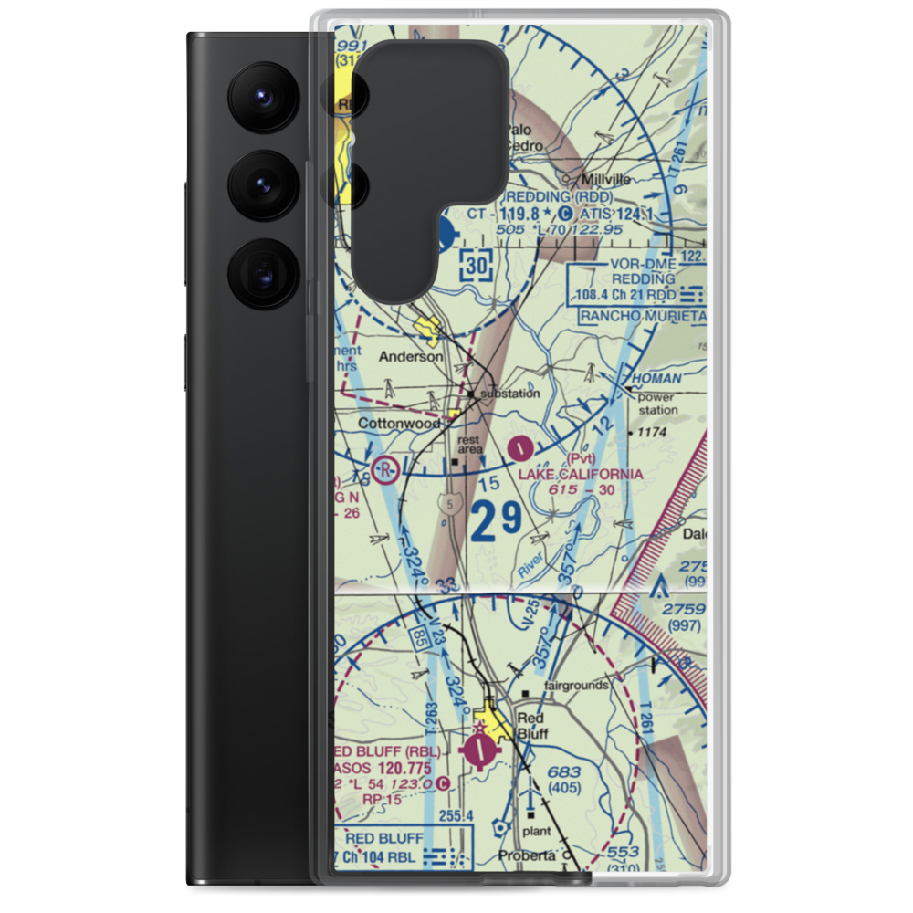 Lake California Air Park (68CA) VFR Sectional Samsung Case Samsung Galaxy S22 Ultra model shown