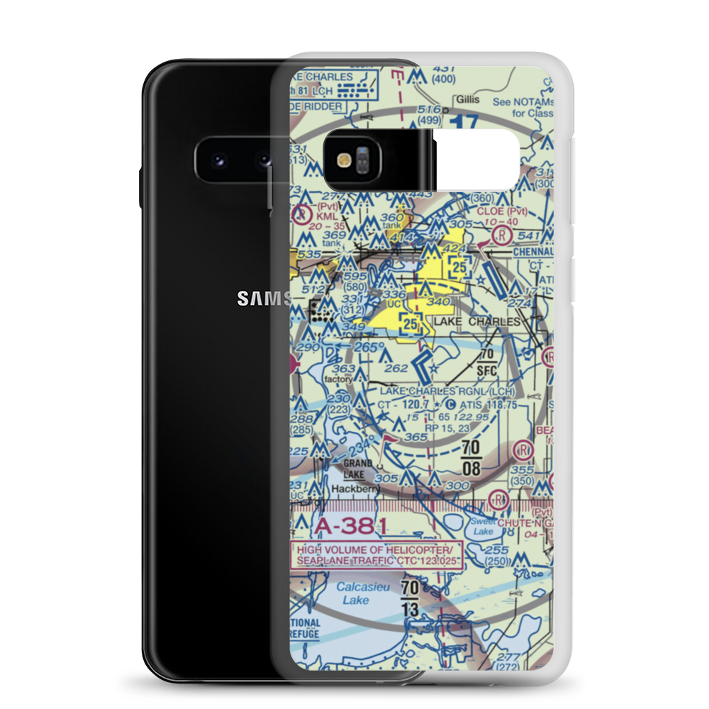 Lake Charles Regional Airport (LCH) VFR Sectional Samsung Case Samsung Galaxy S10 model shown