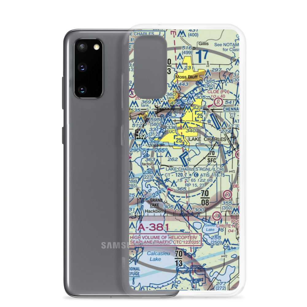 Lake Charles Regional Airport (LCH) VFR Sectional Samsung Case Samsung Galaxy S20 model shown