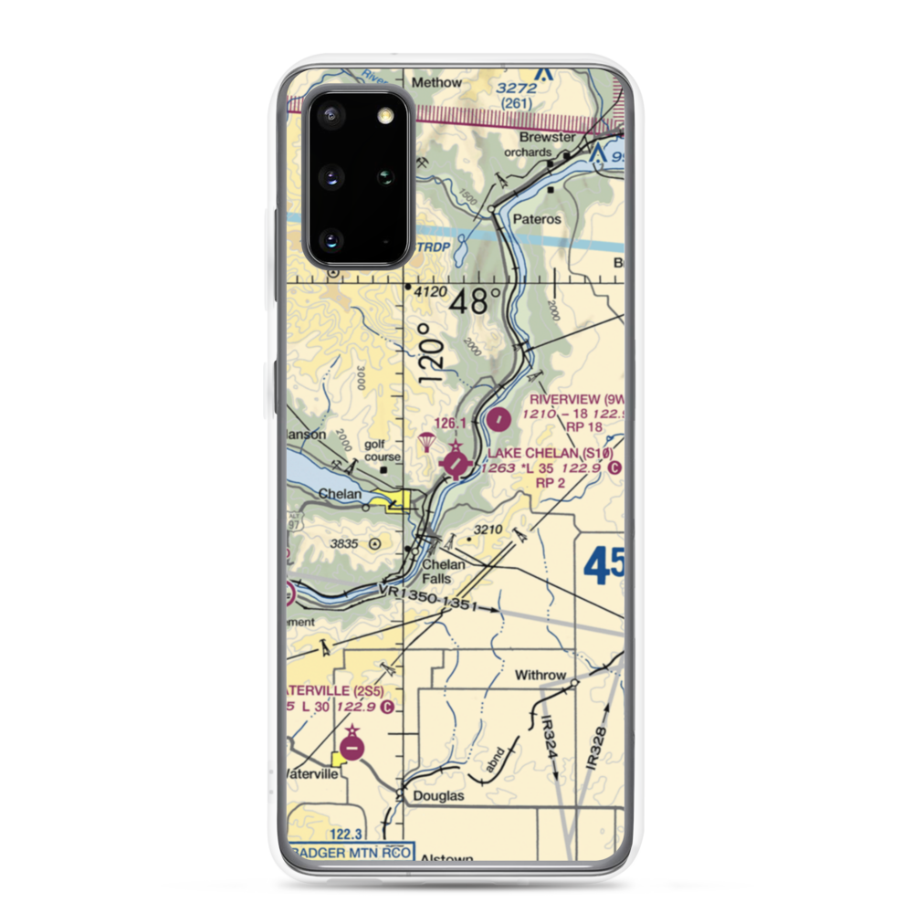 Lake Chelan Airport (S10) VFR Sectional Samsung Case Samsung Galaxy S20 Plus model shown