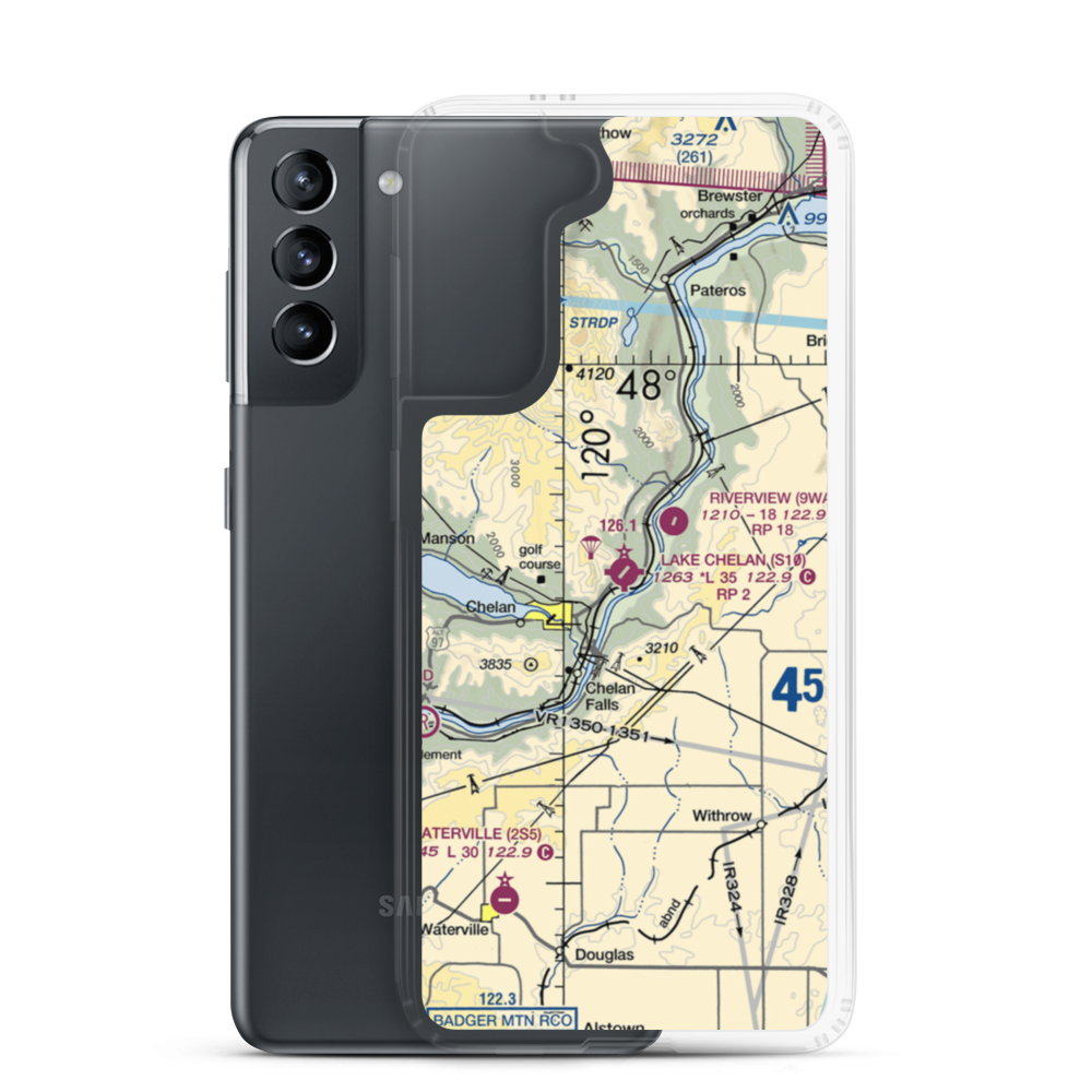 Lake Chelan Airport (S10) VFR Sectional Samsung Case Samsung Galaxy S21 model shown