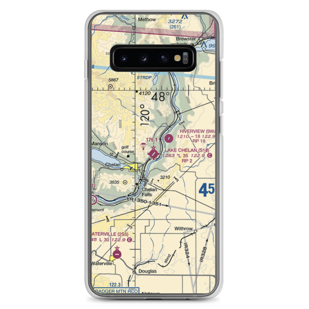 Lake Chelan Airport (S10) VFR Sectional Samsung Case Samsung Galaxy S10+ model shown