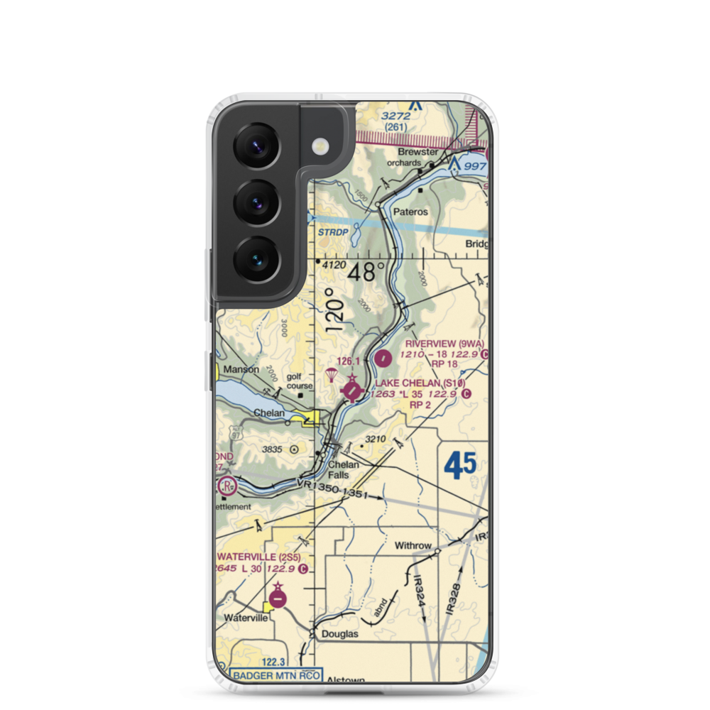 Lake Chelan Airport (S10) VFR Sectional Samsung Case Samsung Galaxy S22 model shown