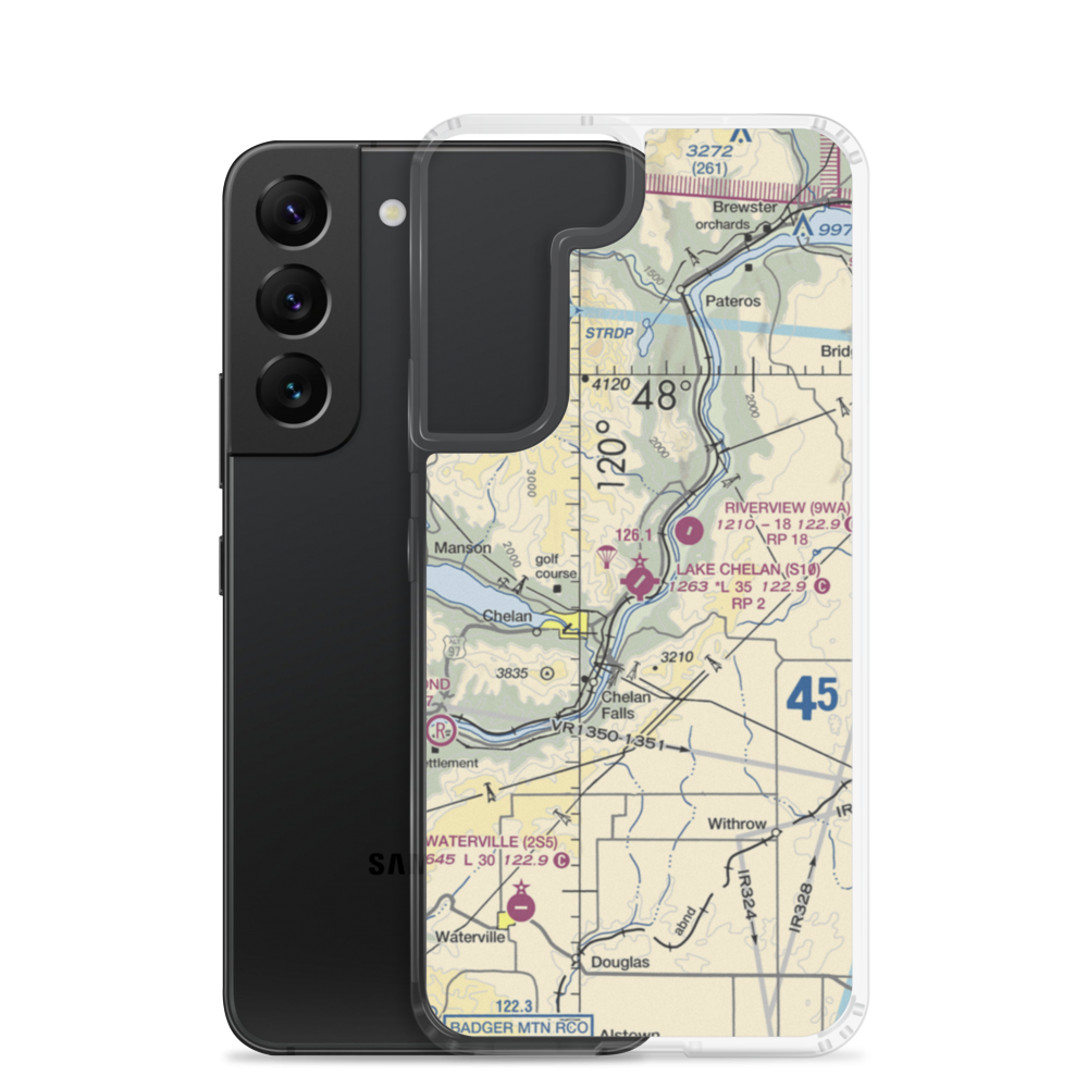 Lake Chelan Airport (S10) VFR Sectional Samsung Case Samsung Galaxy S22 model shown