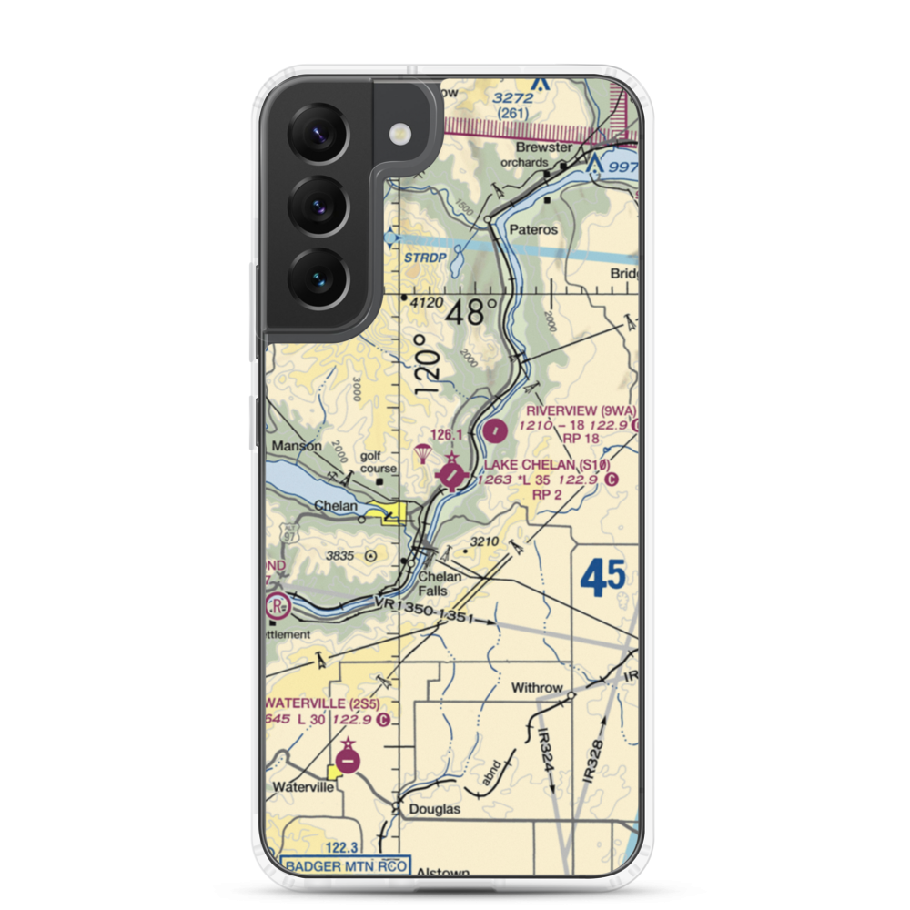 Lake Chelan Airport (S10) VFR Sectional Samsung Case Samsung Galaxy S22 Plus model shown