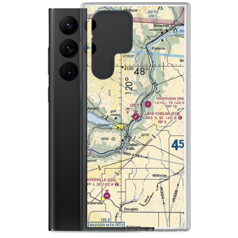 Lake Chelan Airport (S10) VFR Sectional Samsung Case Samsung Galaxy S22 Ultra model shown