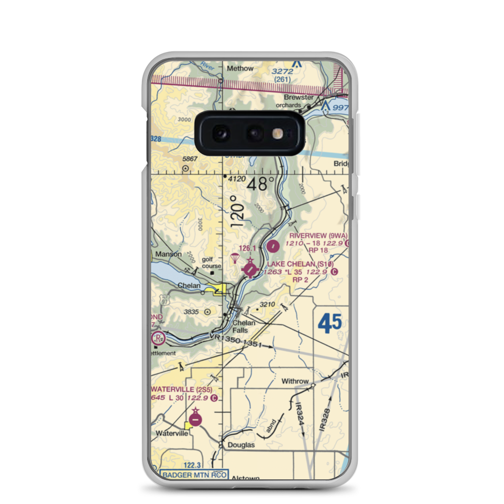 Lake Chelan Airport (S10) VFR Sectional Samsung Case Samsung Galaxy S10e model shown